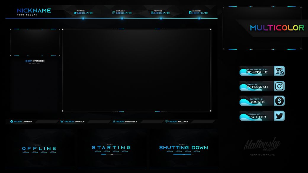 FLAME STREAM OVERLAY TEMPLATE | PSD PACK