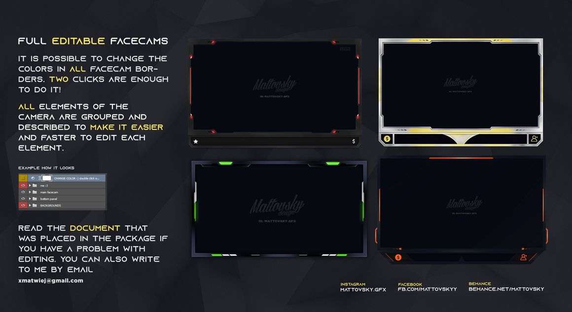FLAME STREAM OVERLAY TEMPLATE | PSD PACK