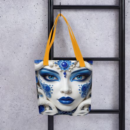 &quot;The Empress&quot; Blue &amp; White Porcelain Art Tote Bag