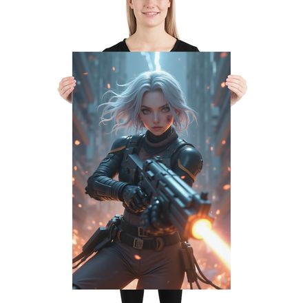  Urban Combatant: Cyberpunk Warrior Poster