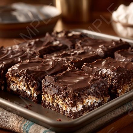 Chocolate Dream Bars: 4 Ultra-Close-up AI Digital Prints of Gooey Dessert