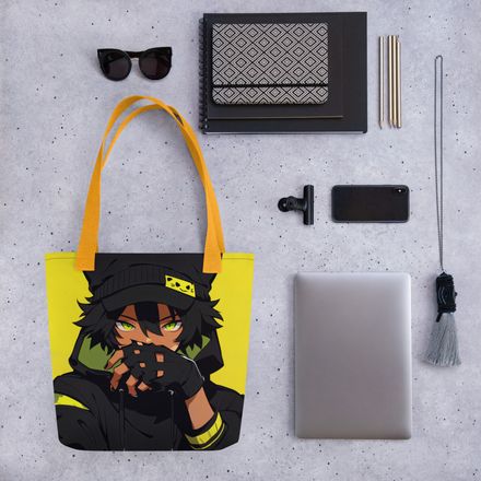 Sly Gaze - Anime Cat-Eared Hoodie Street Style Premium All-Over Print Tote Bag