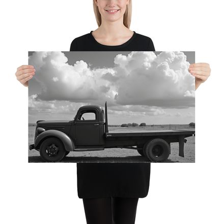 Prairie Workhorse: Classic Flatbed in Monochrome