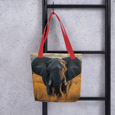 &quot;Savanna Sentinel&quot; All-Over Print Tote Bag