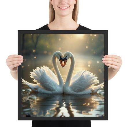 Eternal Embrace: Swans Forming a Heart