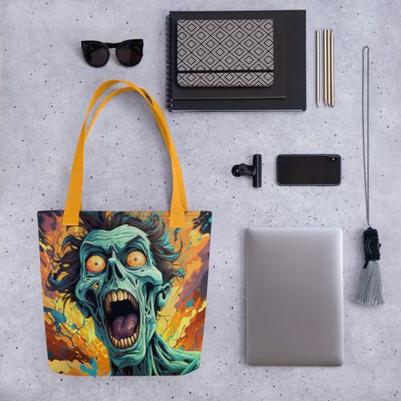 &quot;Screaming Zombie&quot; All-Over Print Tote Bag