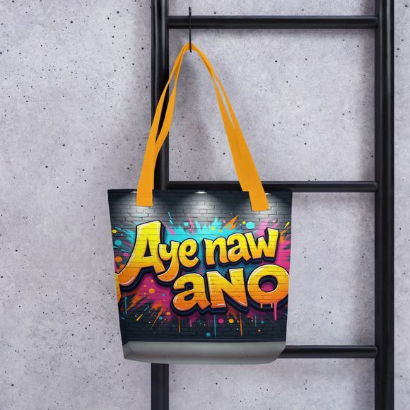 &quot;Aye naw ano&quot; Pop Art Tote Bag! | Premium All-Over Print Graffiti
