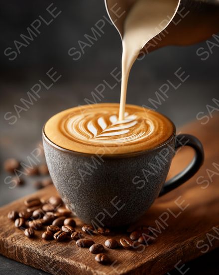 Perfect Pour: 3 Ultra-Realistic AI Latte Art Digital Prints