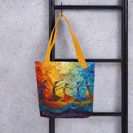 &quot;Dance of Unity&quot; All-Over Print Tote Bag