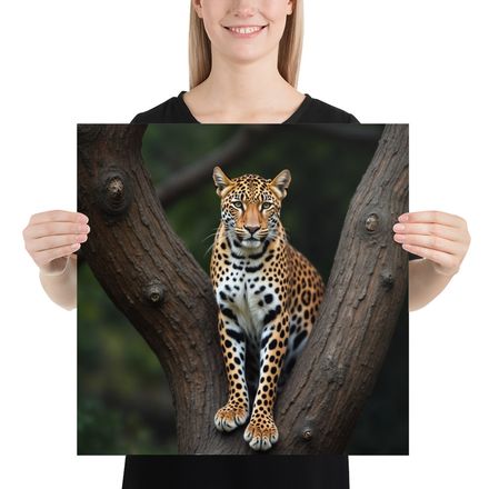 Apex Hunter: Leopard Perch - Enhanced Matte Poster