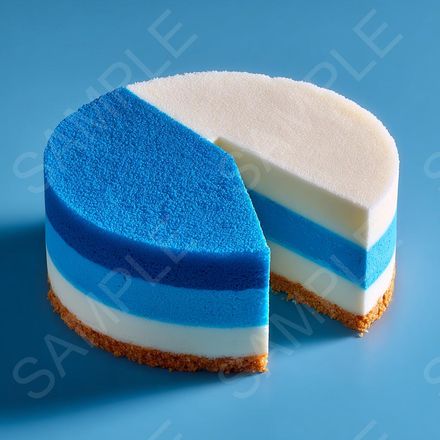 Modern Blue &amp; White Mousse Cake: 4 AI Digital Prints for Food &amp; Design
