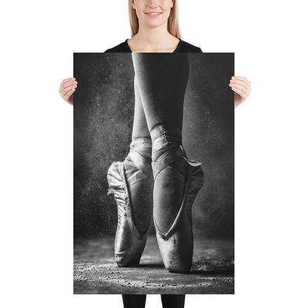 Graceful Pointe: Ballerina Black &amp; White Art Print by WHATAPRINT