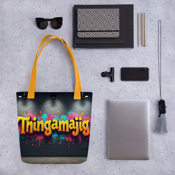 &quot;Thingamajig&quot; Graffiti Tote Bag
