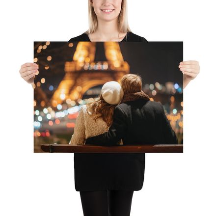 Parisian Romance: Eiffel Tower Art Print by WHATAPRINT