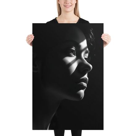 Shattered Light: High-Contrast Portrait Poster