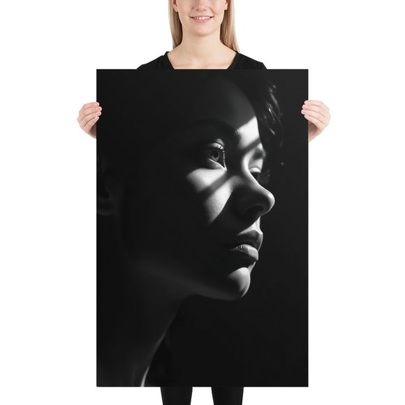 Shattered Light: High-Contrast Portrait Poster