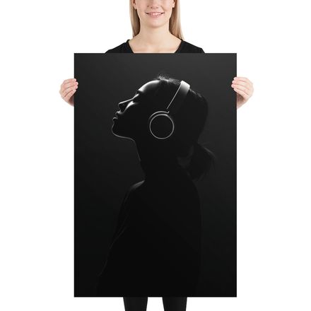 Serene Silhouette: Music Lover Art Print by WHATAPRINT