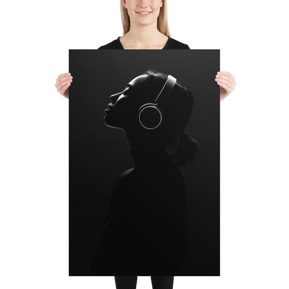 Serene Silhouette: Music Lover Art Print by WHATAPRINT