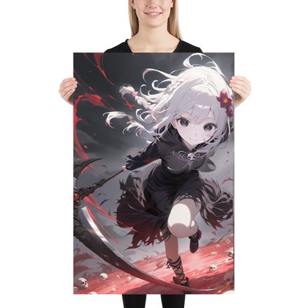 Crimson Reaper: Cute Anime Goth Warrior Poster