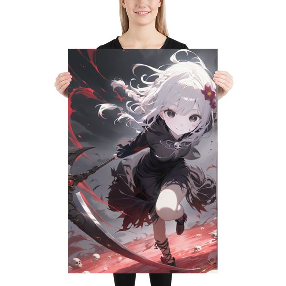 Crimson Reaper: Cute Anime Goth Warrior Poster