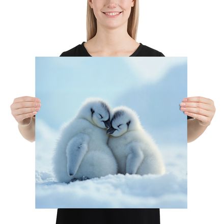 Antarctic Cuddle: Penguin Duo