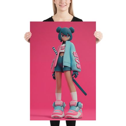 Vibrant Anime Style Character Art Print by WHATAPRINT