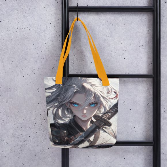 Azure Blade Warrior All-Over Print Tote Bag