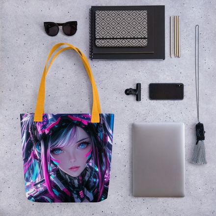 &quot;Neon Pulse Pilot&quot; All-Over Print Tote Bag