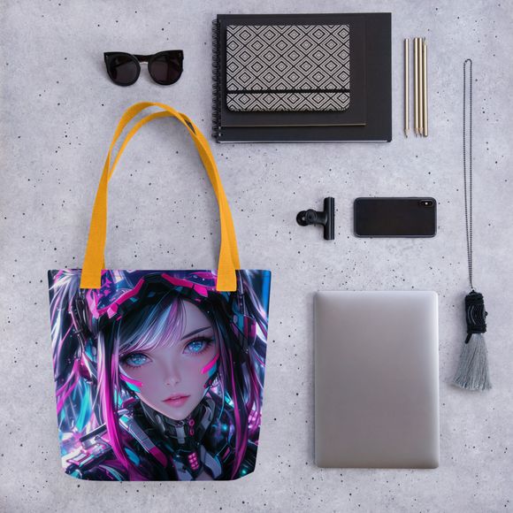 &quot;Neon Pulse Pilot&quot; All-Over Print Tote Bag