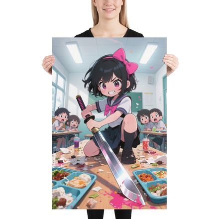 Cafeteria Chaos: Anime Warrior Showdown Poster
