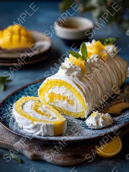 Perfect Swirl: 15 Gourmet AI Prints of Swiss Roll &amp; Yule Log Cakes
