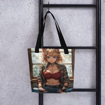 &quot;Cozy Neko Gaze&quot; All-Over Print Tote Bag