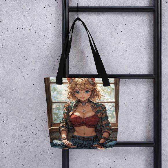 &quot;Cozy Neko Gaze&quot; All-Over Print Tote Bag