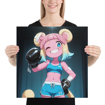  The Playful Pugilist: Anime Boxer Poster