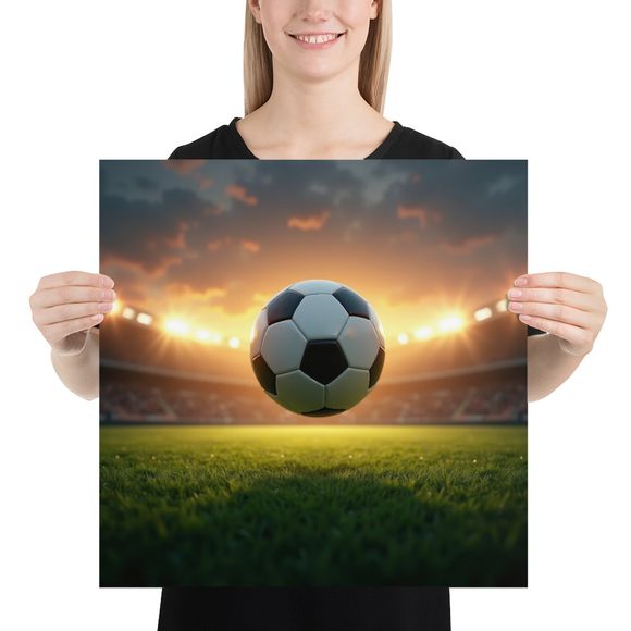  The Golden Goal: Majestic Soccer Stadium Poster
