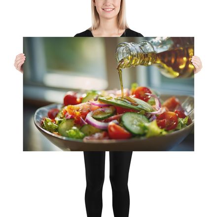 Fresh Salad with Olive Oil Art Print | Unique AI Art by WHATAPRINT