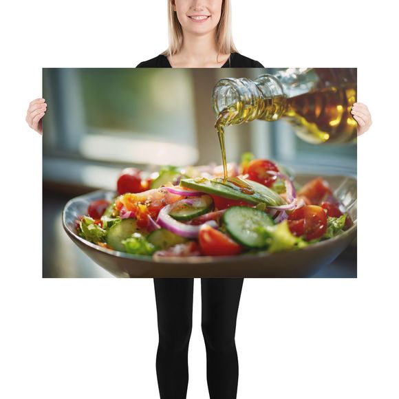 Fresh Salad with Olive Oil Art Print | Unique AI Art by WHATAPRINT