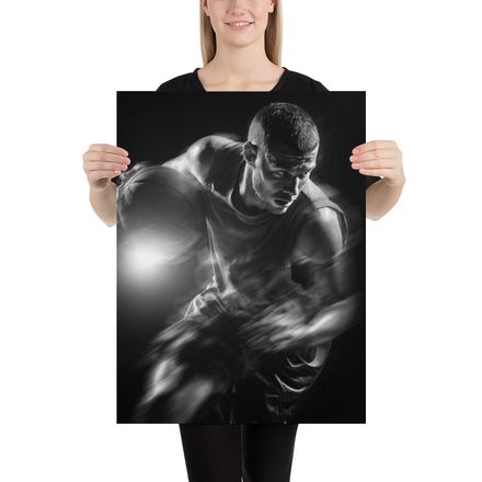 Dynamic Basketball Player Art Print by WHATAPRINT | One-of-a-Kind AI Art