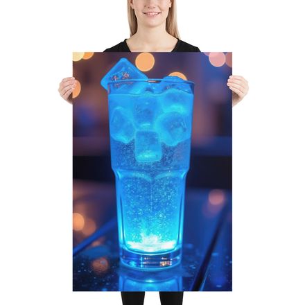 Electric Blue Radiance Cocktail Poster