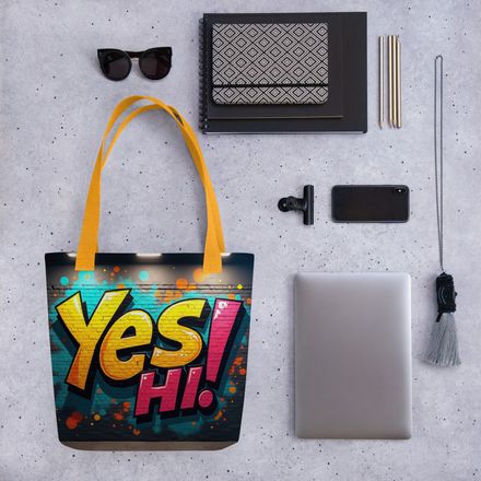 &quot;YES! Hi!&quot; Derry-Inspired Greeting Pop Art Tote Bag