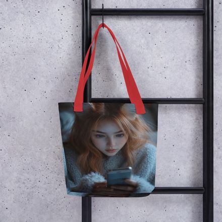 &quot;Digital Kitsune&quot; All-Over Print Tote Bag