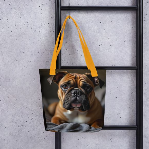 &quot;Wrinkled Royalty&quot; Characterful Bulldog All-Over Print Tote Bag