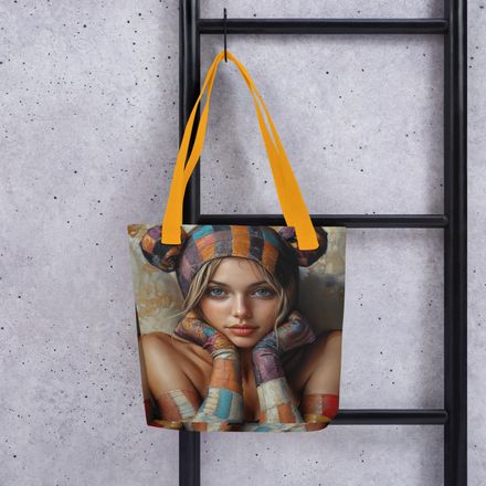 &quot;Patchwork Harlequin&quot; All-Over Print Tote Bag