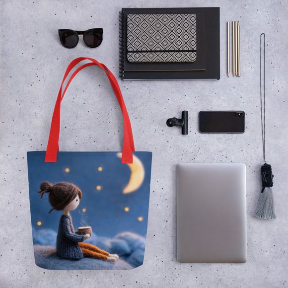 &quot;Dream Weaver&quot; Starry Night Felt Art Tote Bag