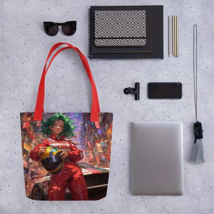 &quot;City Racer Spirit&quot; All-Over Print Tote Bag