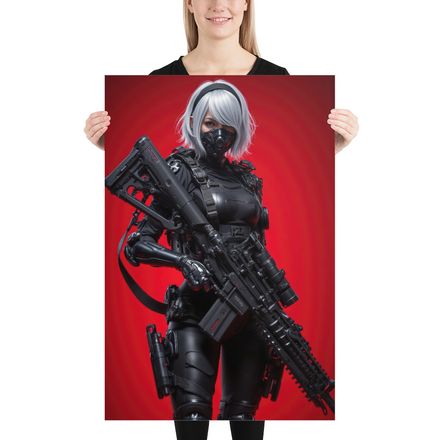 Crimson Ops: Cyberpunk Commando Poster