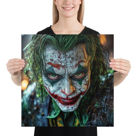 The Clown Prince of Chaos: Realistic Joker Portrait Poster