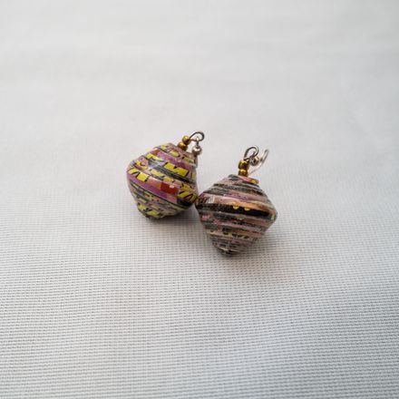 Hand-Rolled Bead Earrings - Lavender Grove