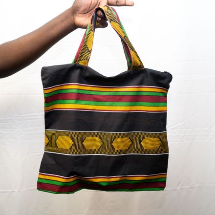 Striped Kitenge Tote Bag