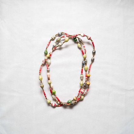 Long Hand-Rolled Bead Necklace